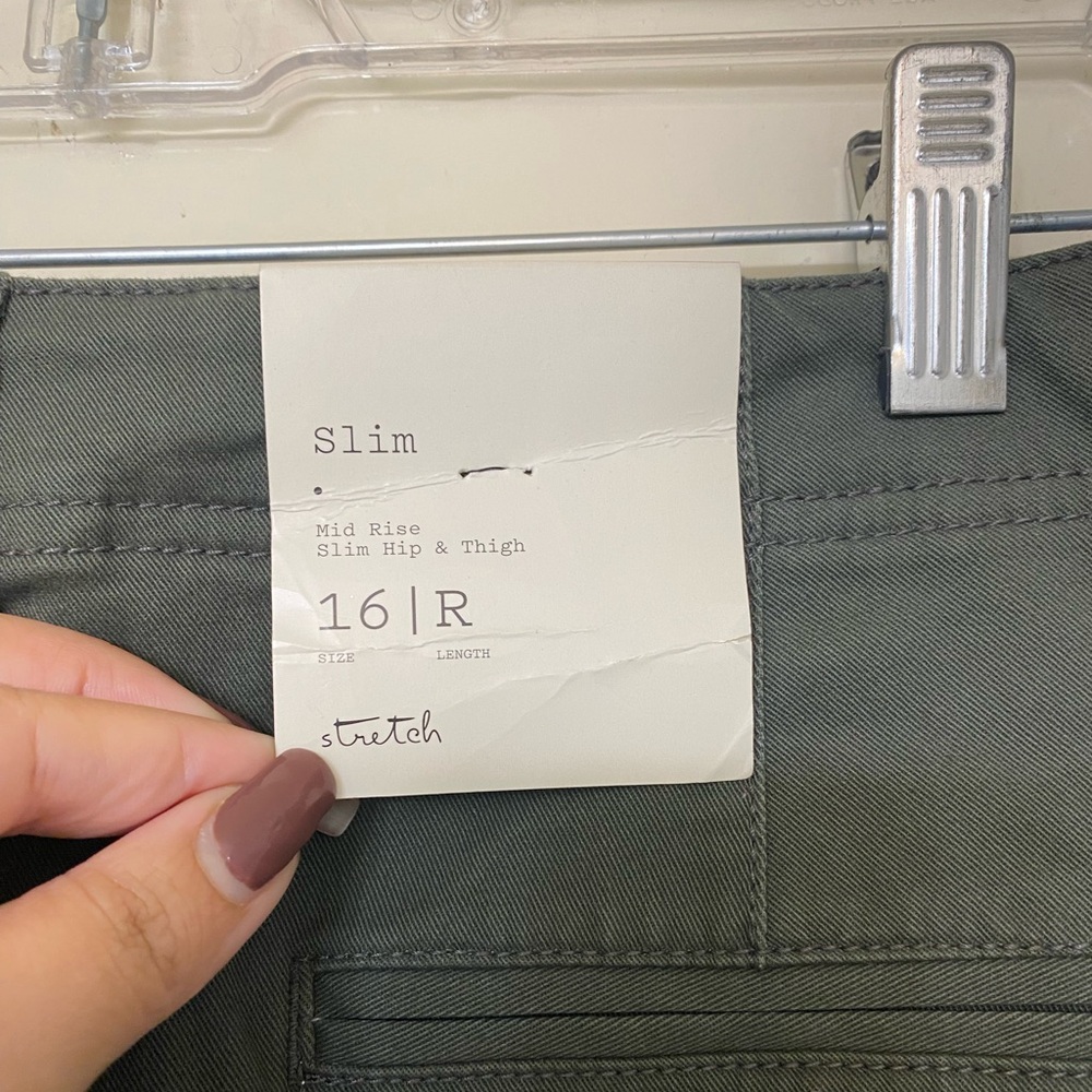 Olive Green Slim Pants - Picture 4 of 4